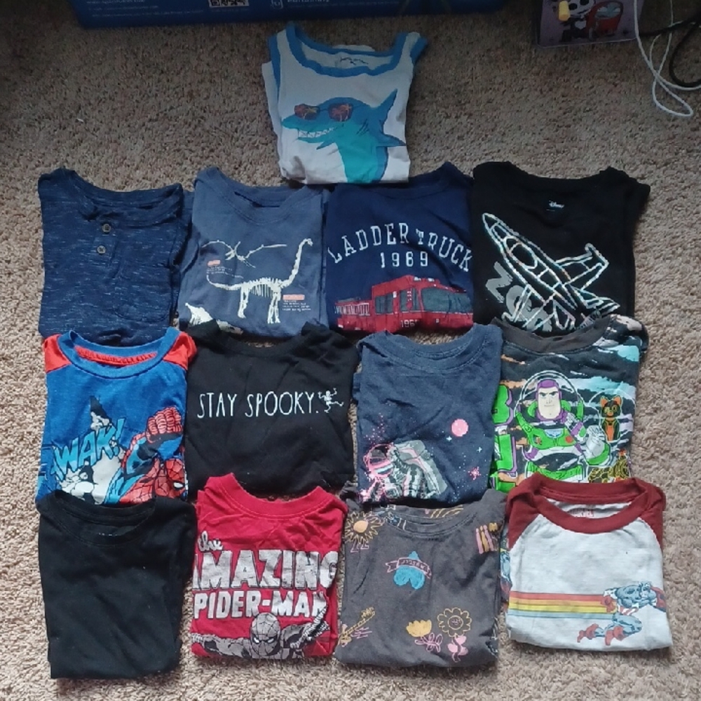 Bundle of 5T Kids Shirts, Marvel, Disney, Gap, Cat&Jack